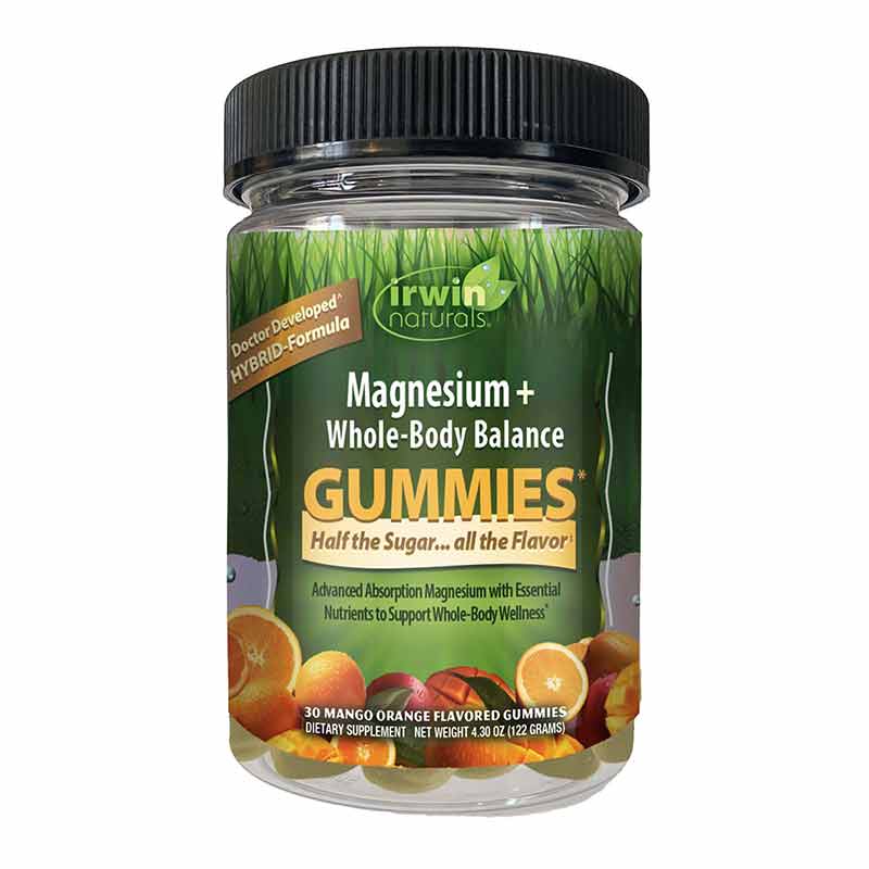 Magnesium + Whole-Body Balance Gummies, Mango-Orange, 30 Gummies, by Irwin Naturals