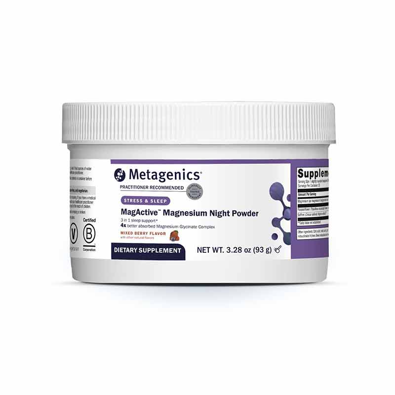 MagActive Night Magnesium Powder Mixed Berry, Mixed Berry, 30 Servings, by Metagenics