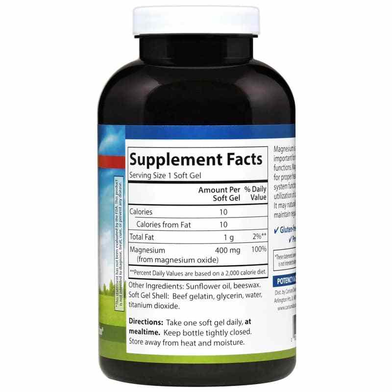 Magnesium 400 Mg, 250 Softgels, by Carlson Labs, image #2