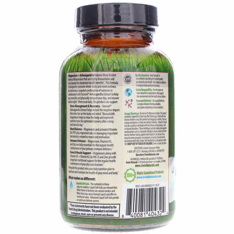 Magnesium + Ashwagandha, by Irwin Naturals, image #3
