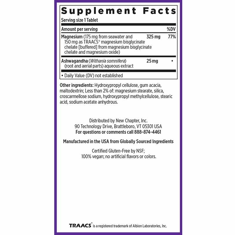Magnesium + Ashwagandha, 90 Vegan Tablets, by New Chapter, image #2