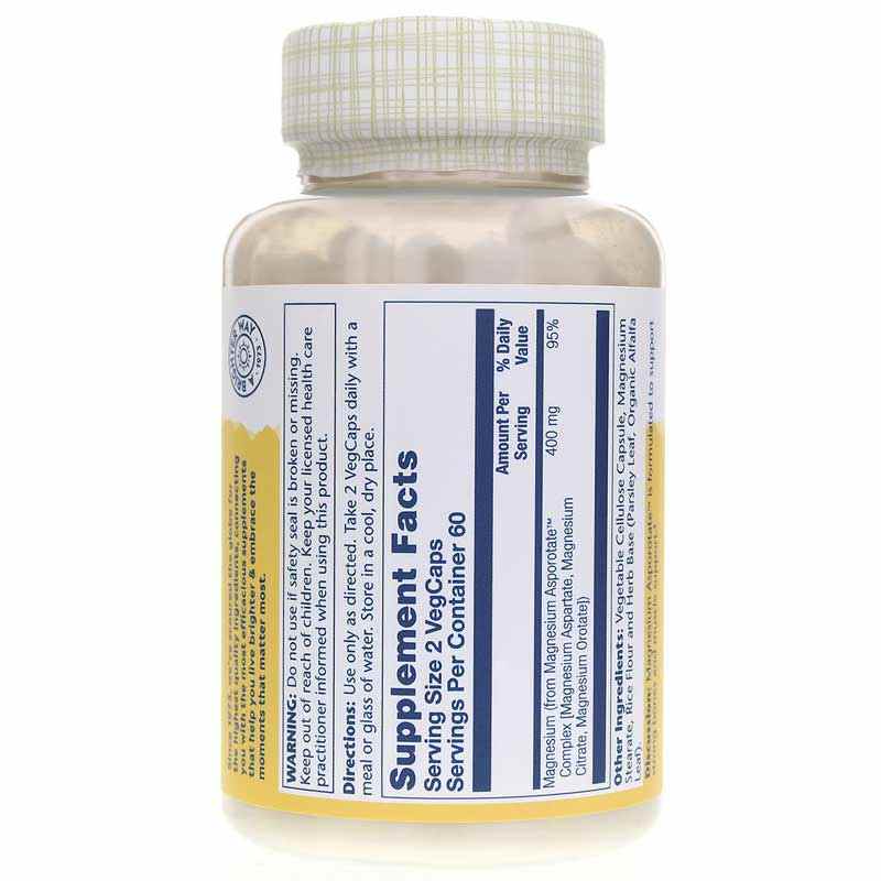 Magnesium Asporotate 400 Mg, 120 Veg Capsules, by Solaray, image #2