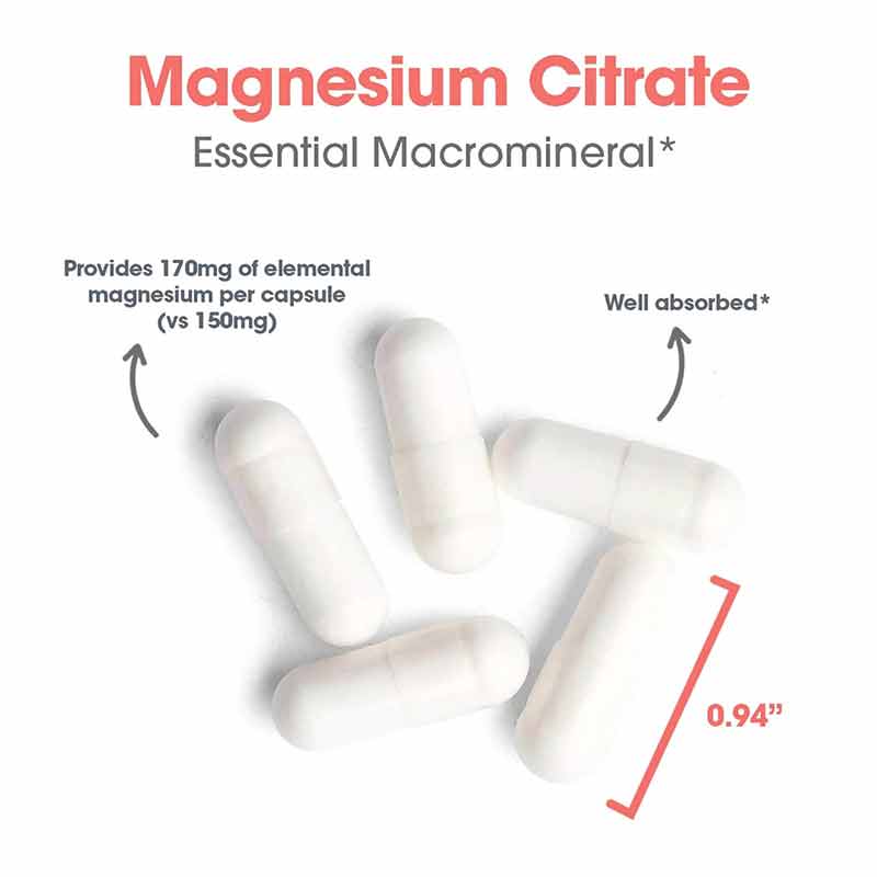 Magnesium Citrate 170 Mg, 90 Veg Capsules, by Allergy Research Group, image #5