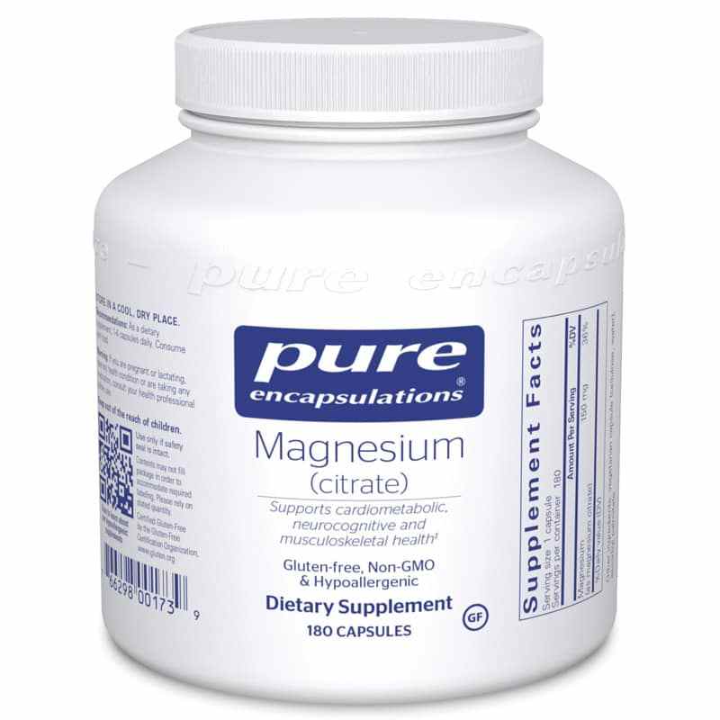 Magnesium (citrate), 180 Capsules, by Pure Encapsulations