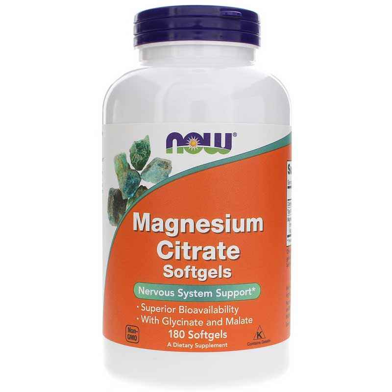 Magnesium Citrate Softgels, 180 Softgels, by NOW Foods