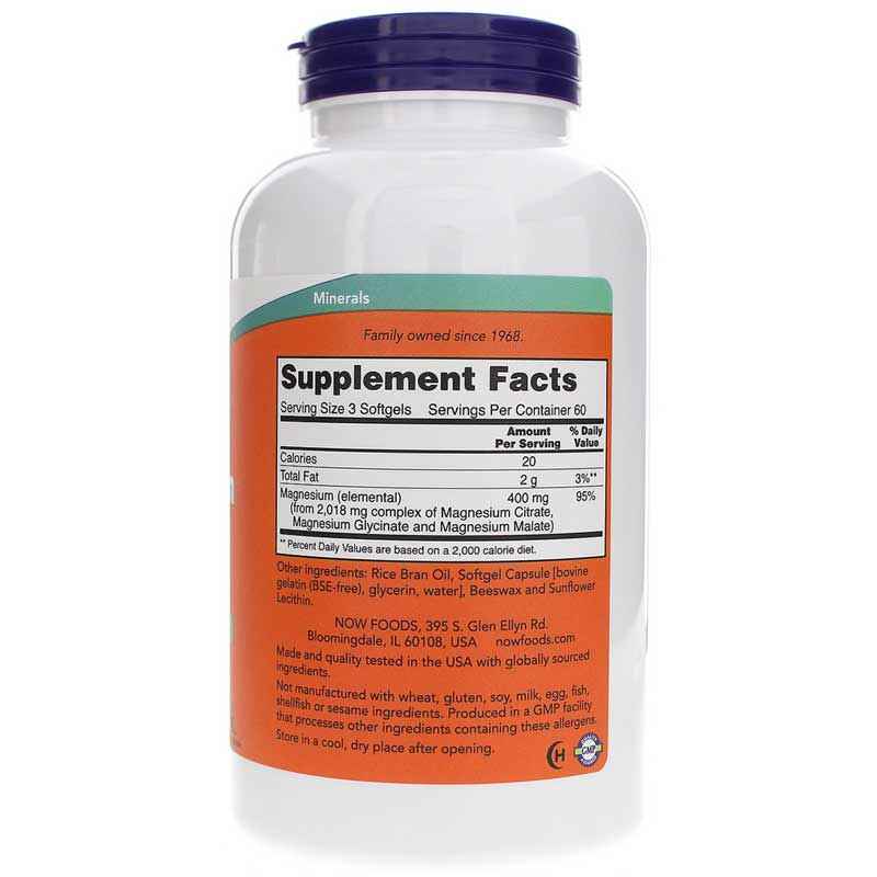 Magnesium Citrate Softgels, 180 Softgels, by NOW Foods, image #2