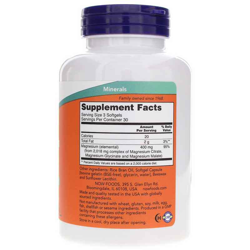 Magnesium Citrate Softgels, 90 Softgels, by NOW Foods, image #2