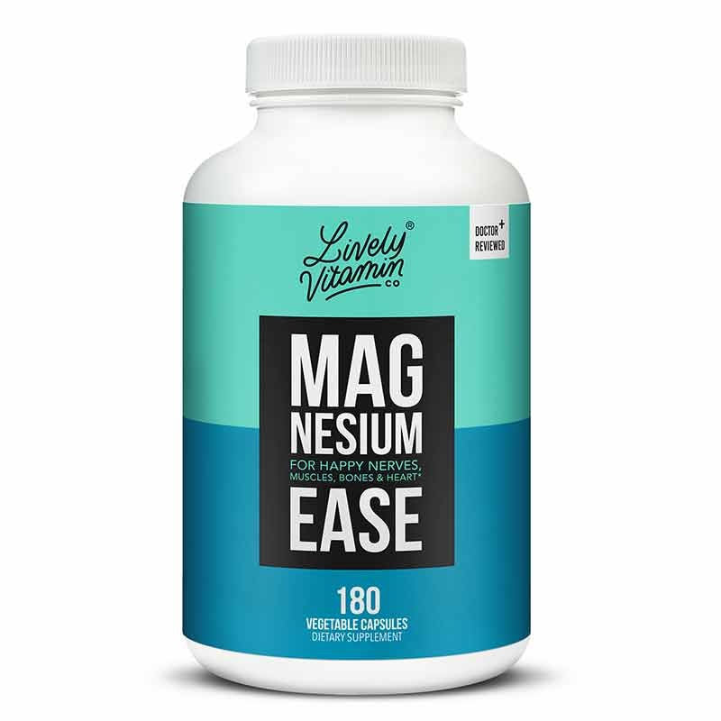 Magnesium Ease, 180 Capsules, by Lively Vitamin Co