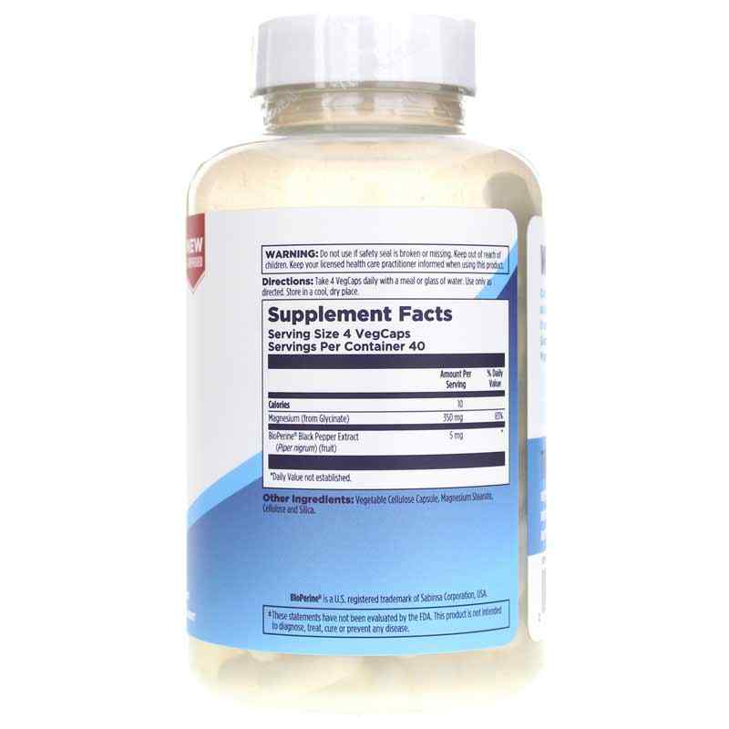 Magnesium Glycinate 350, 160 Veg Capsules, by Kal, image #2