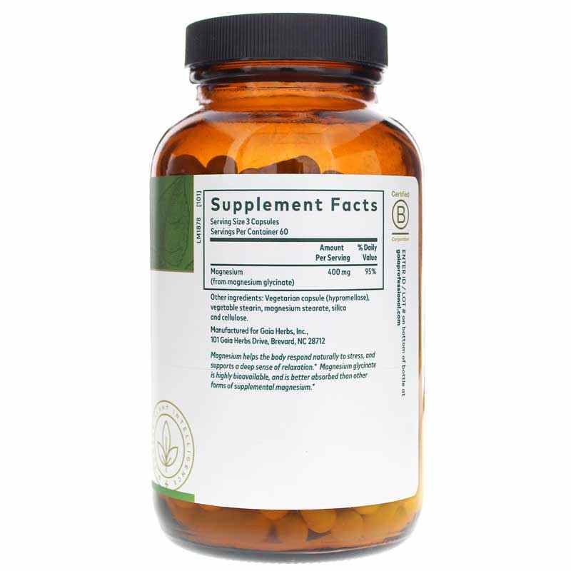 Magnesium Glycinate 400, 180 Capsules, by Gaia Professional Solutions, image #2