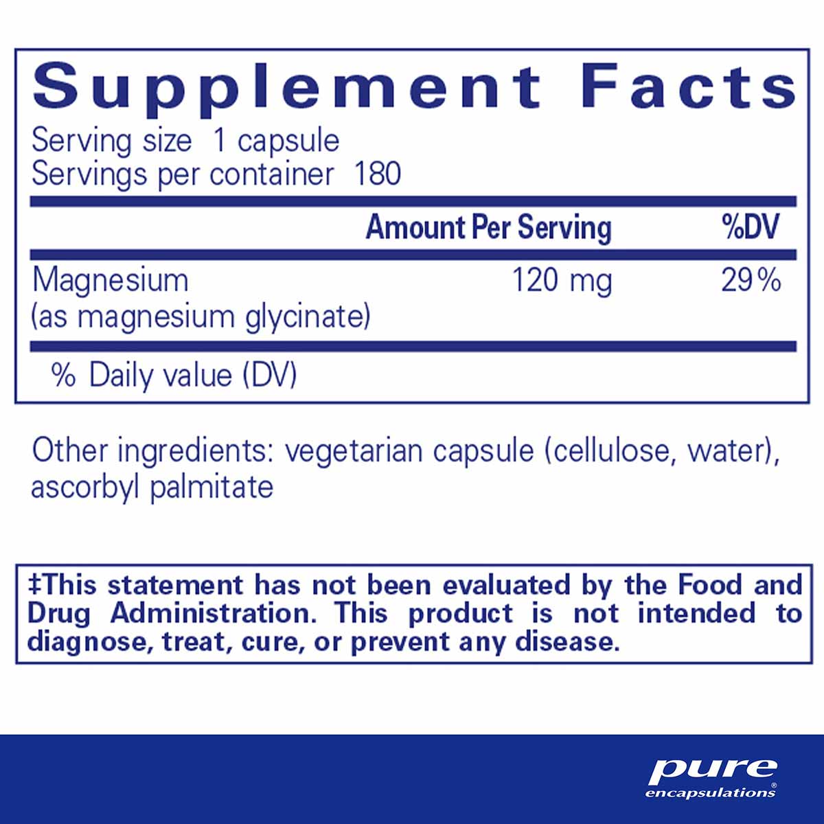 Magnesium (glycinate), by Pure Encapsulations