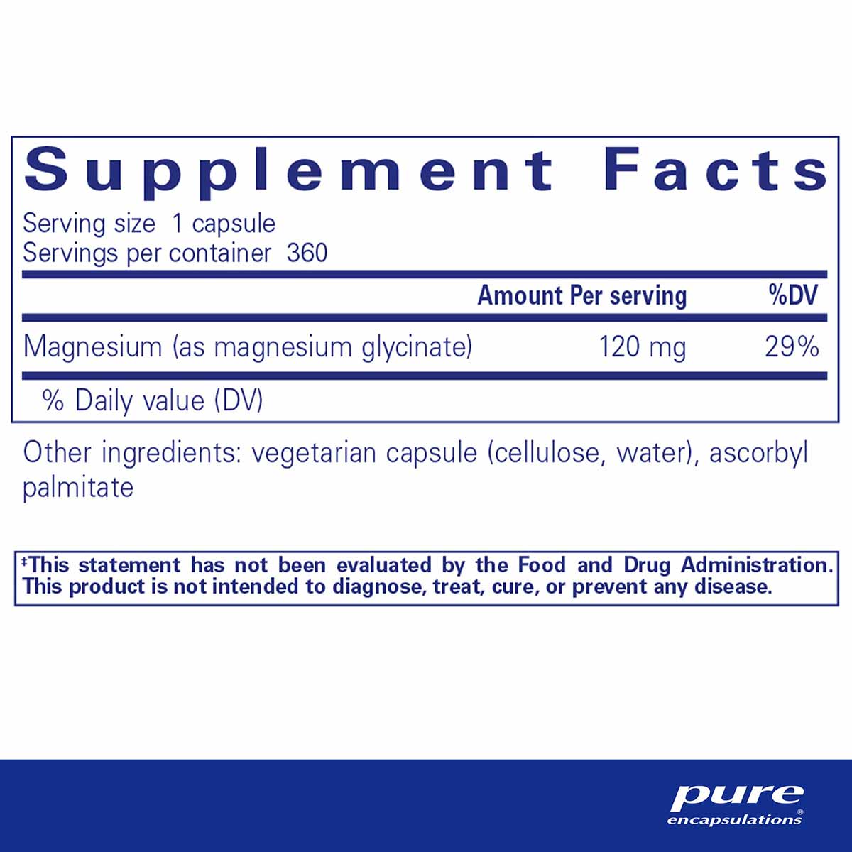 Magnesium (glycinate), by Pure Encapsulations