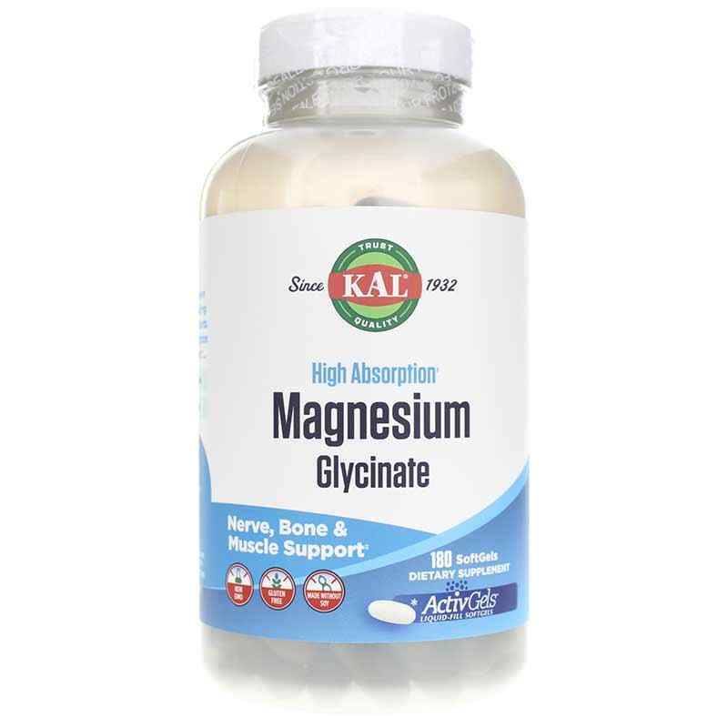 Magnesium Glycinate ActivGels, 180 Softgels, by Kal