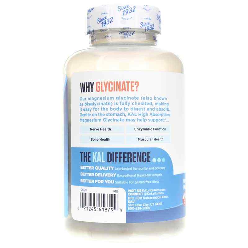 Magnesium Glycinate ActivGels, 90 Softgels, by Kal, image #3