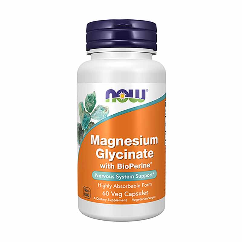 Magnesium Glycinate with BioPerine, 60 Veg Capsules, by NOW Foods