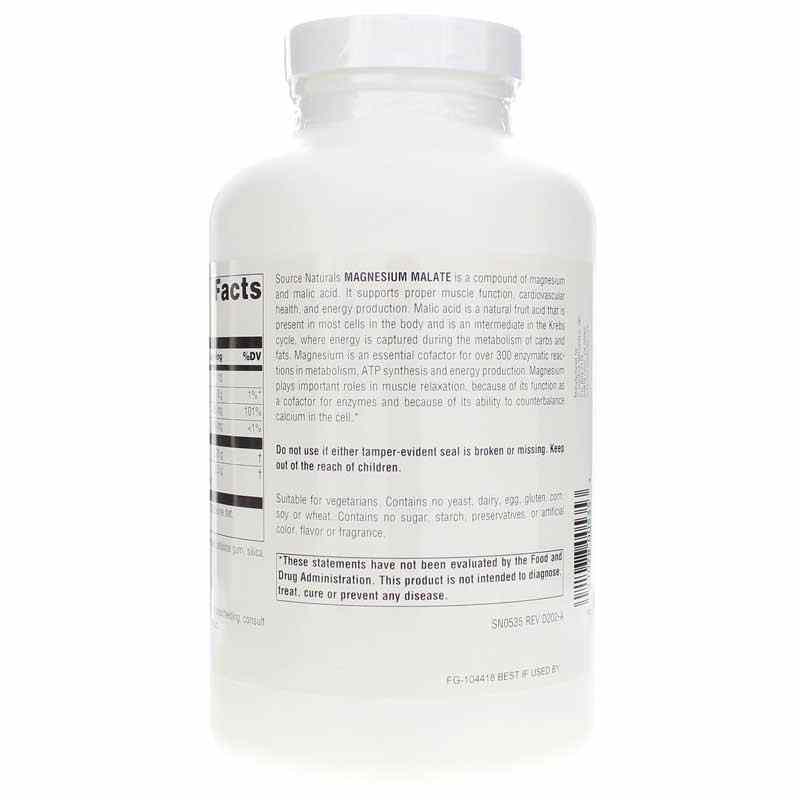 Magnesium Malate, 360 Tablets, by Source Naturals, image #3