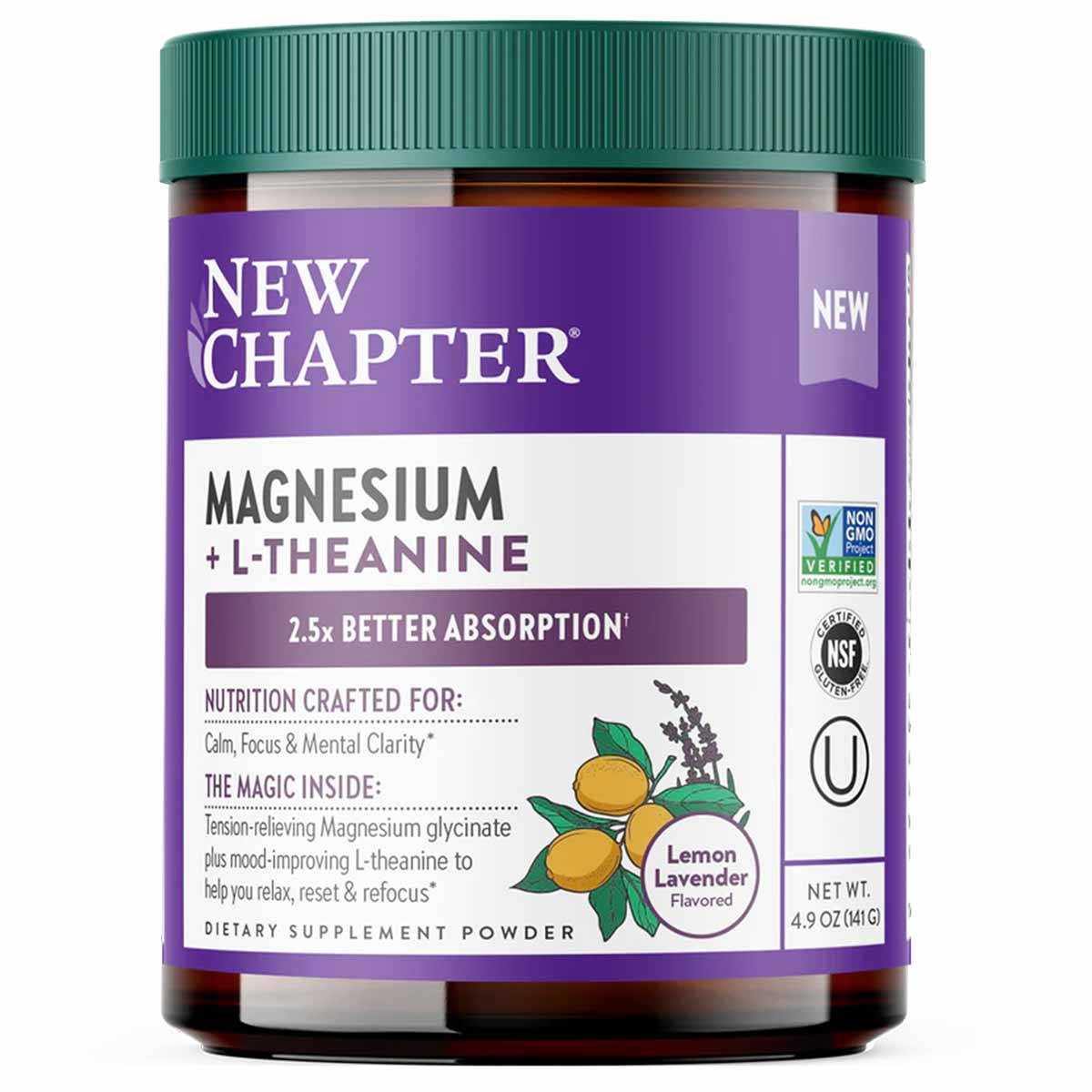 Magnesium + L-Theanine, by New Chapter