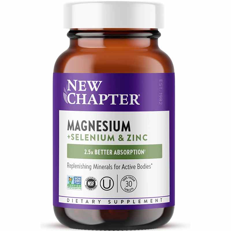 Magnesium + Selenium & Zinc, 30 Tablets, by New Chapter