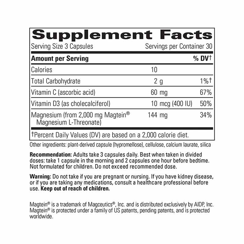 Magtein L-Threonate Plus, by Integrative Therapeutics, image #4