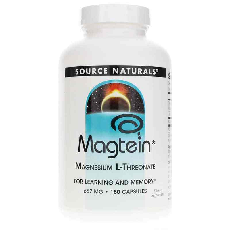 Magtein Magnesium L-Threonate, 180 Capsules, by Source Naturals
