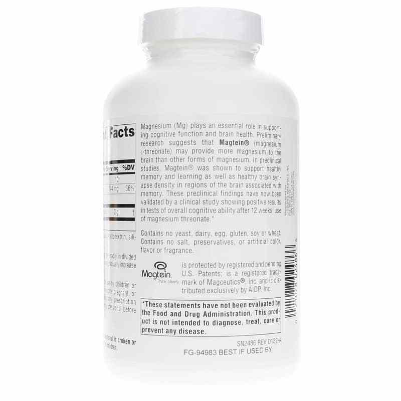 Magtein Magnesium L-Threonate, 180 Capsules, by Source Naturals, image #3