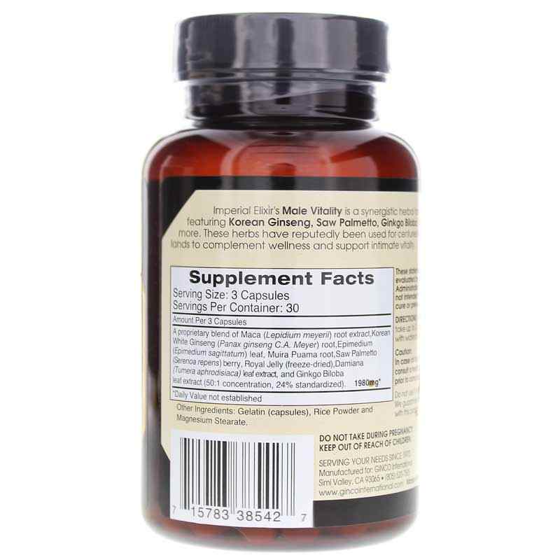 Male Vitality, 90 Capsules, by Imperial Elixir, image #2