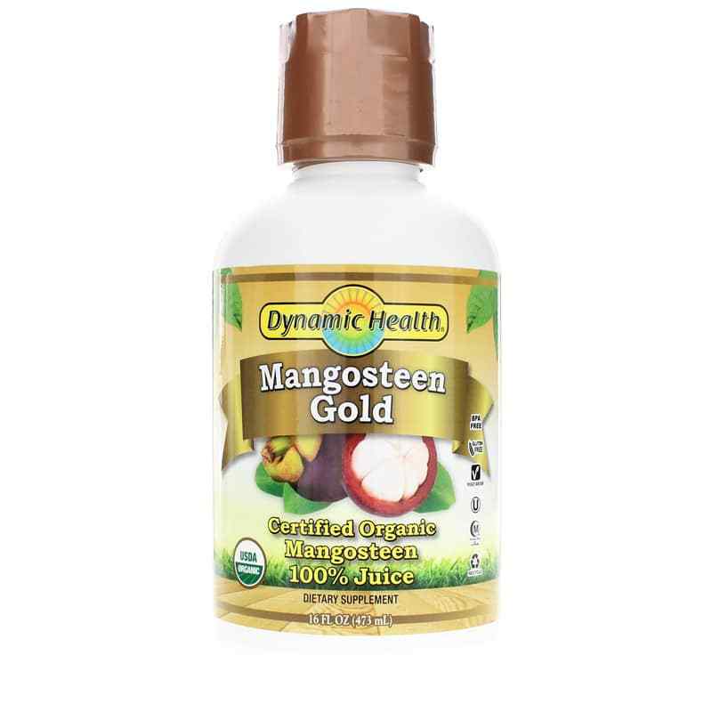 Mangosteen Gold Certified Organic Mangosteen 100% Juice, 16 Oz, by Dynamic Health