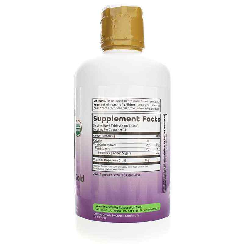 Mangosteen Gold Certified Organic Mangosteen 100% Juice, 32 Oz, by Dynamic Health, image #2