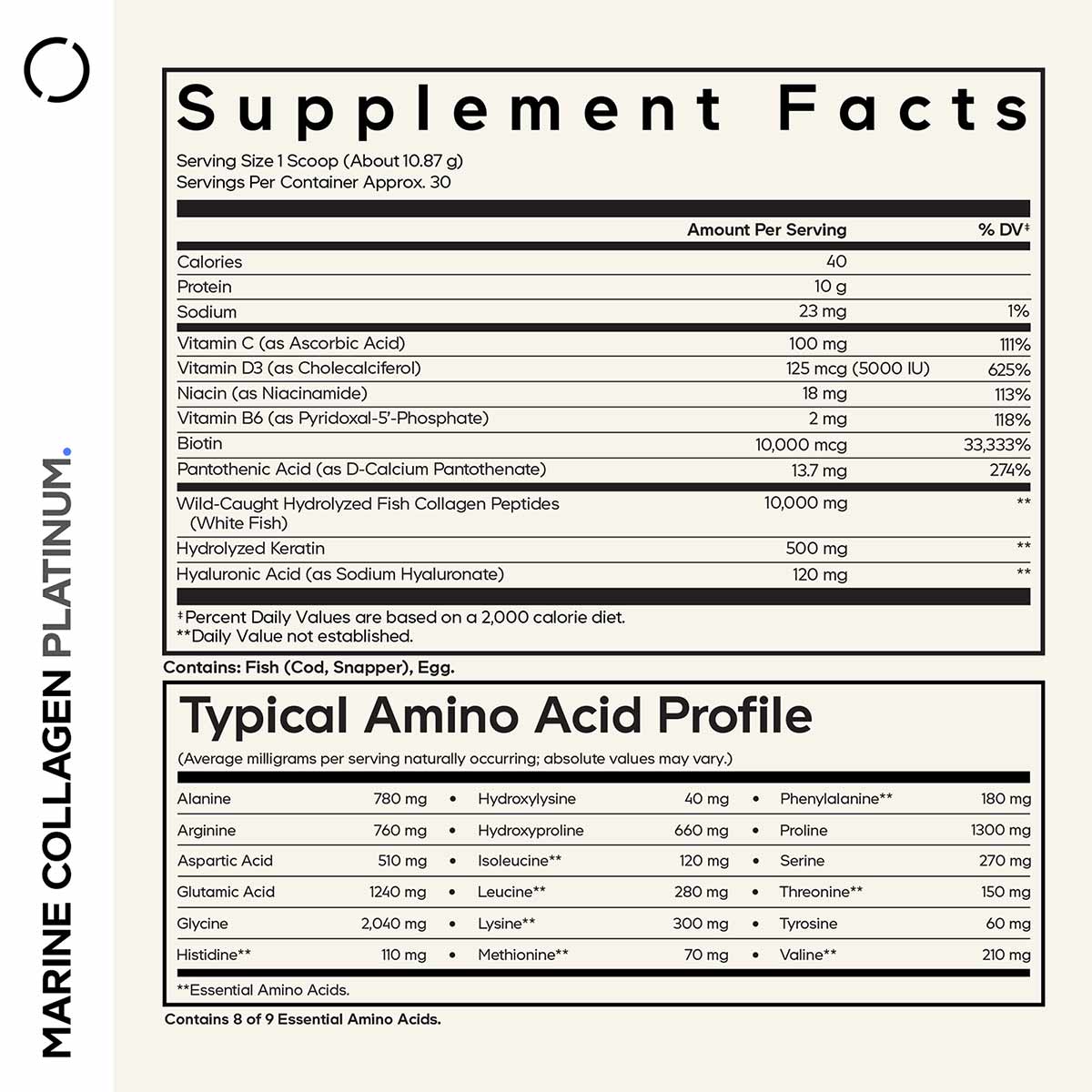 Marine Collagen Peptides Platinum, by Codeage