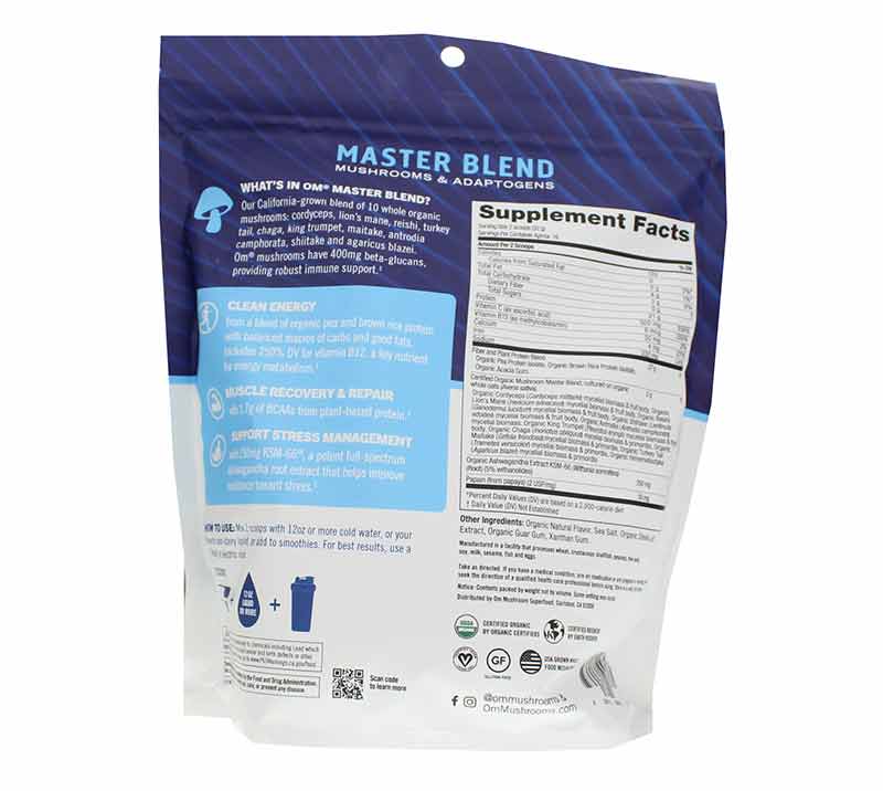 Master Blend Plant Protein, Vanilla, 16 Servings, by Om Mushroom, image #2