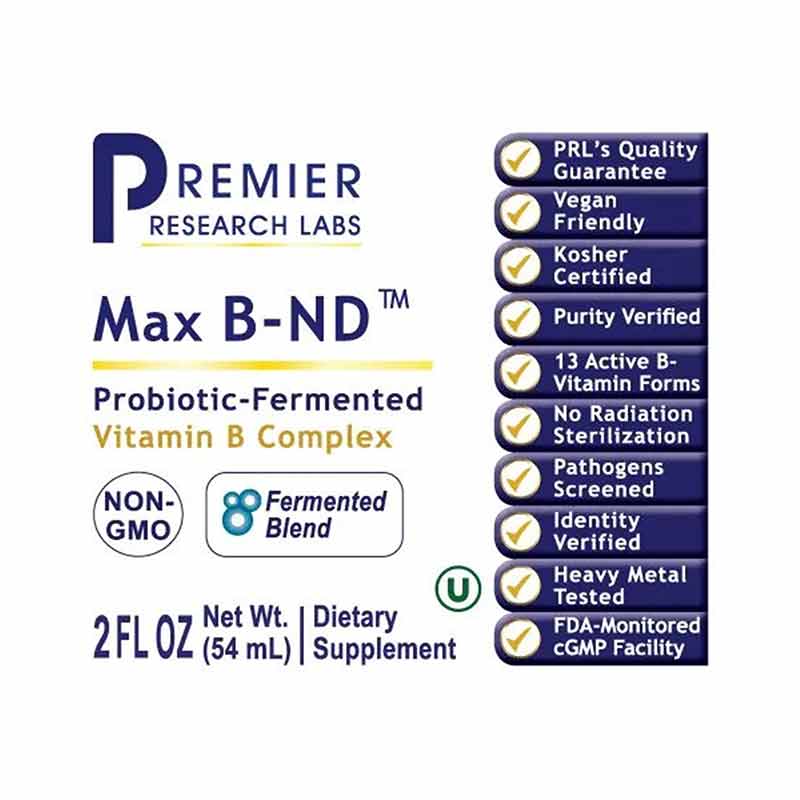 Max B-ND B Vitamin Complex, 2 Oz, by Premier Research Labs, image #2