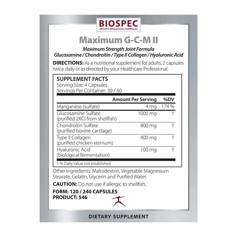 Maximum G-C-M II, 120 Capsules, by BioSpec, image #2
