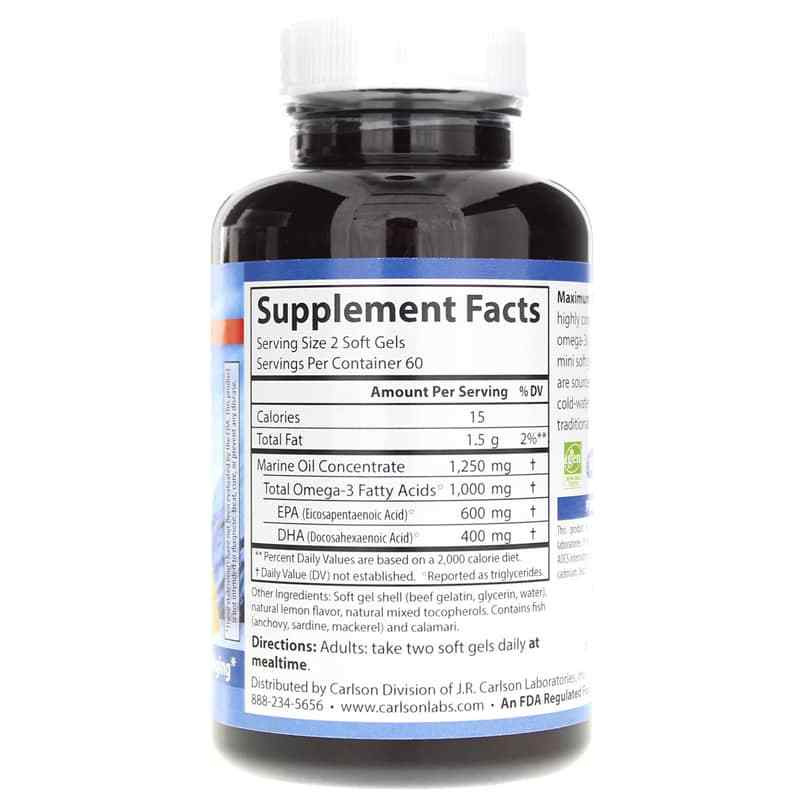 Maximum Omega Minis, 120 Softgels, by Carlson Labs, image #2