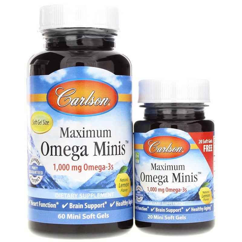 Maximum Omega Minis, 80 Softgels, by Carlson Labs