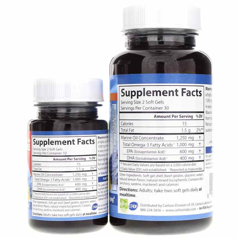 Maximum Omega Minis, 80 Softgels, by Carlson Labs, image #2