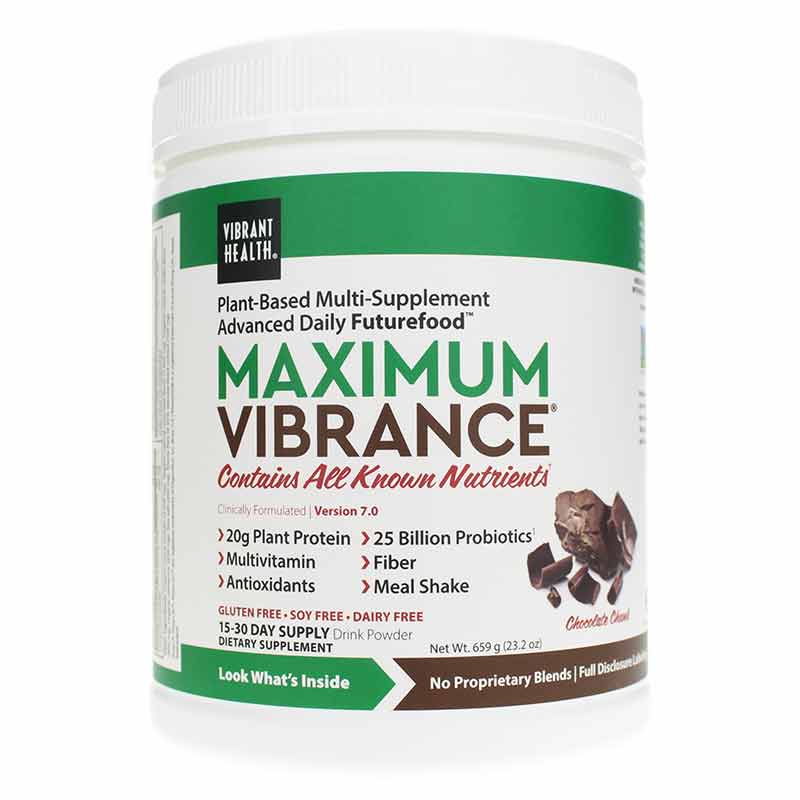 Maximum Vibrance Multi-Supplement Powder, Chocolate, 23.25 Oz, by Vibrant Health