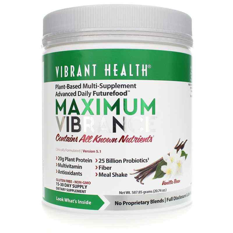 Maximum Vibrance Multi-Supplement Powder, Vanilla, 20.74 Oz, by Vibrant Health