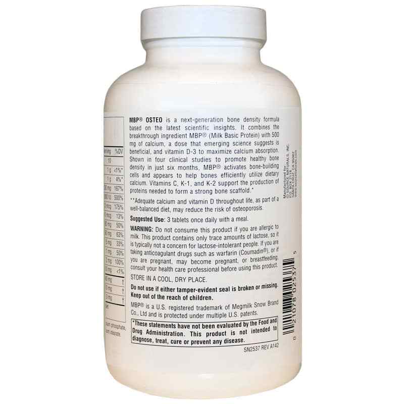 MBP Osteo with Calcium, 180 Tablets, by Source Naturals, image #3