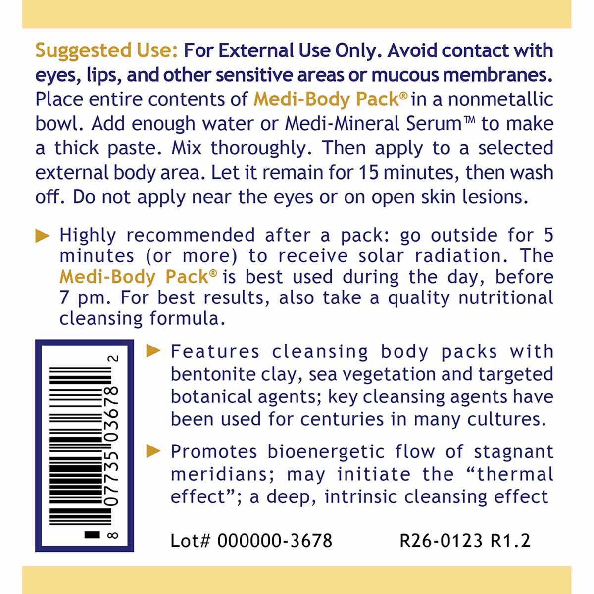 Medi-Body Pack Botanical Clay Pack, 6 Oz, by Premier Research Labs