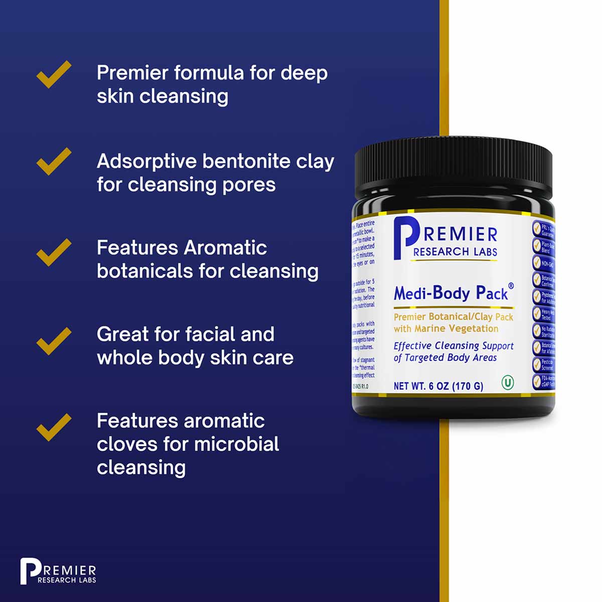Medi-Body Pack Botanical Clay Pack, 6 Oz, by Premier Research Labs