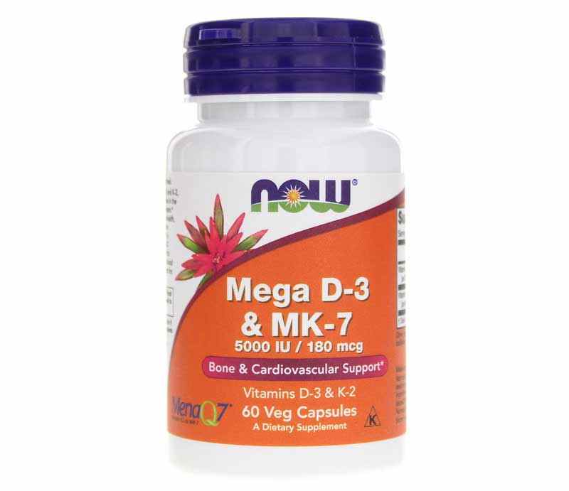 Mega D3 & MK-7, 60 Veg Capsules, by NOW Foods