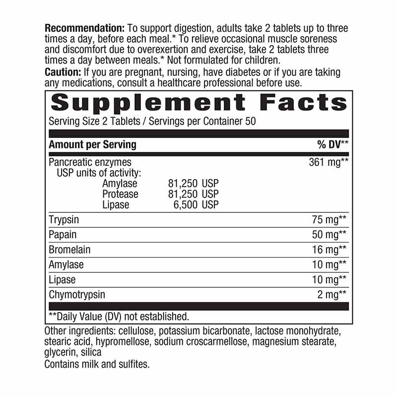 Mega-Zyme 10x Strength Pancreatic Enzymes, 100 Tablets, by Natures Way, image #2