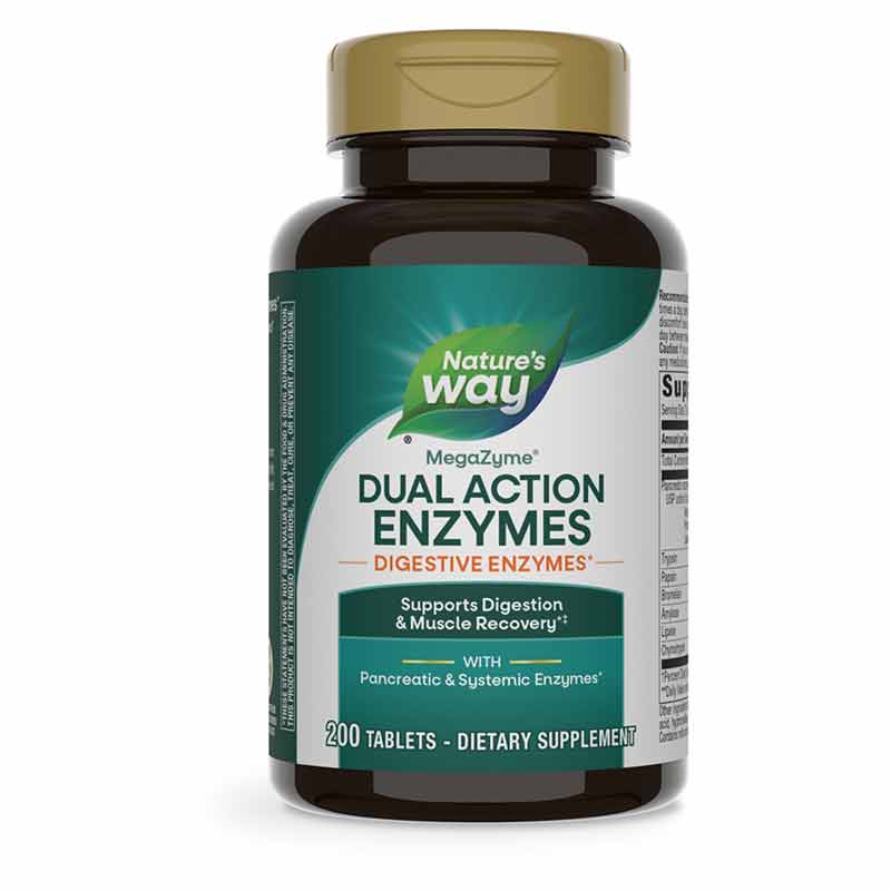Mega-Zyme 10x Strength Pancreatic Enzymes, 200 Tablets, by Natures Way