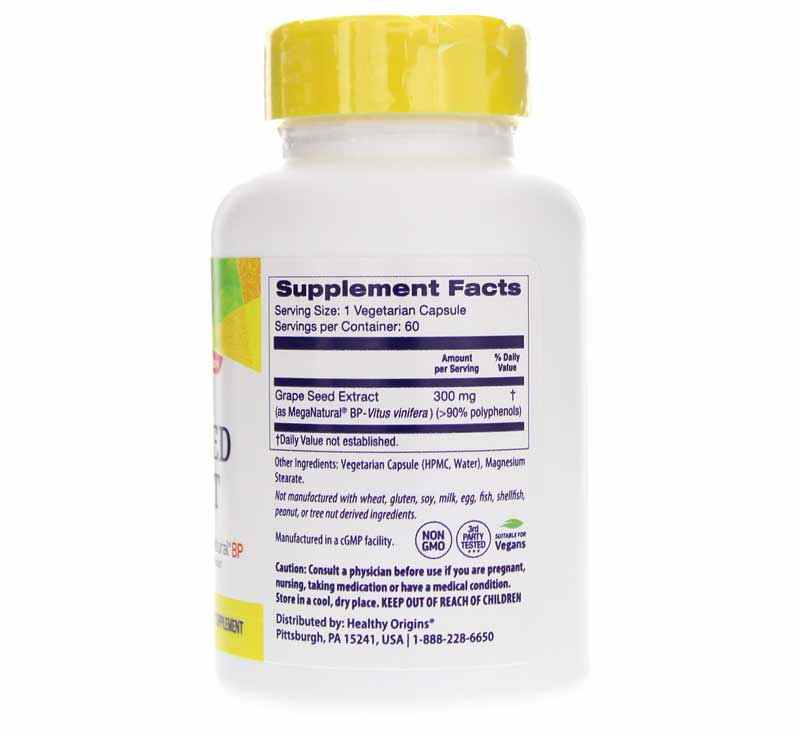 MegaNatural-BP Grape Seed Extract 300 Mg, 60 Veg Capsules, by Healthy Origins, image #2