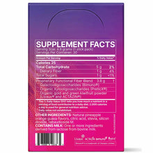 Purple and pink box of Megapre Precision Prebiotic Stick Packs showing supplement facts label with 30 servings per container.