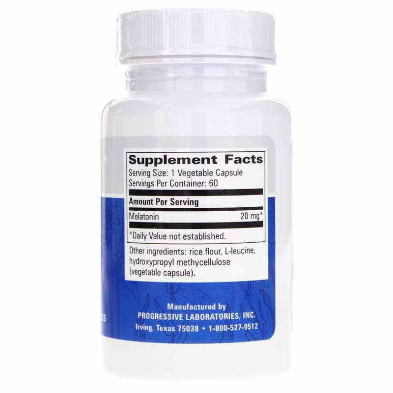 Melatonin 20 Mg, 60 Veg Capsules, by Progressive Labs, image #2