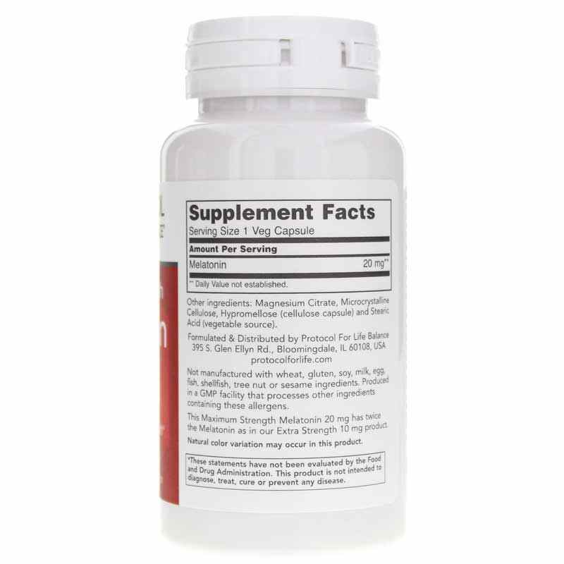 Melatonin 20 Mg Maximum Strength, by Protocol For Life Balance, image #2