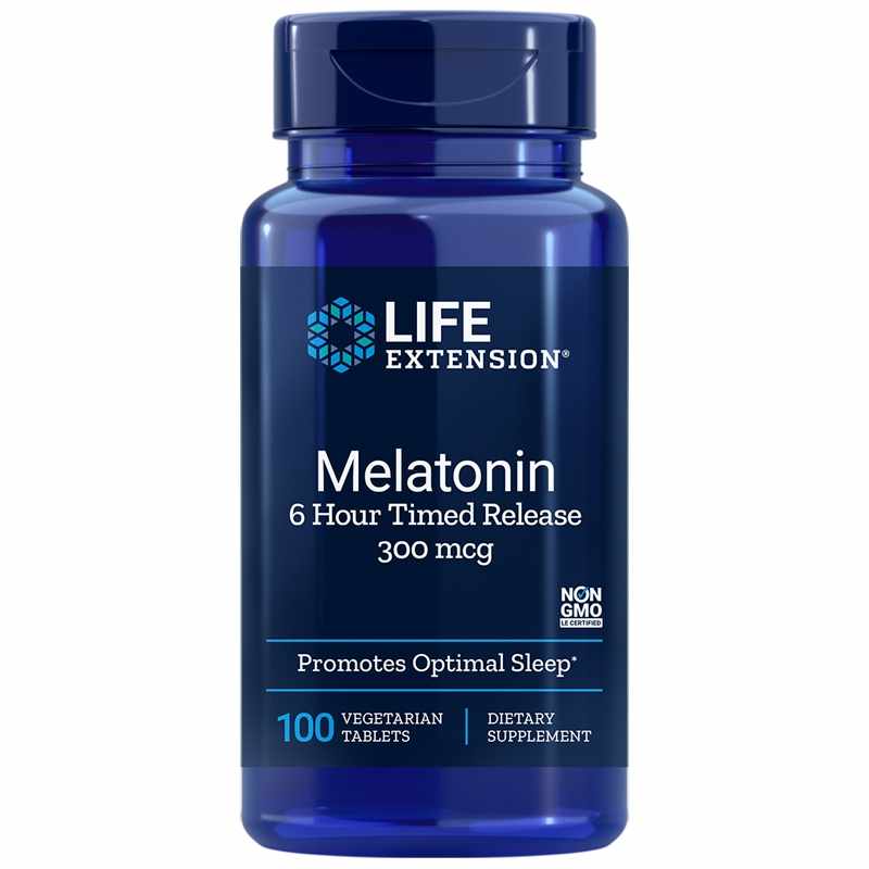 Melatonin 6 Hour Timed Release 300 Mcg, by Life Extension