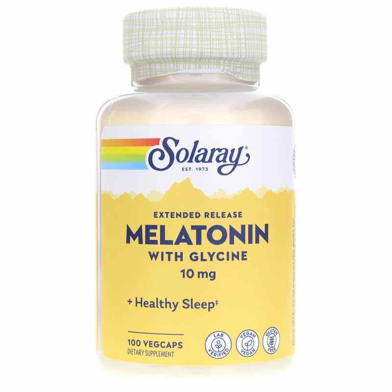 Melatonin Extended Release with Glycine 10 Mg, 100 Veg Capsules, by Solaray
