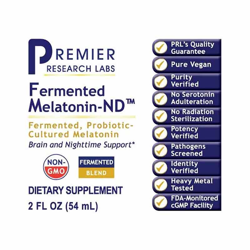 Melatonin-ND Fermented, by Premier Research Labs, image #2